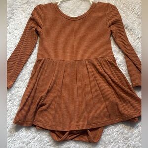 Little Sleepies Heather spiced ribbed Rust color Long Sleeve Dress 18-23